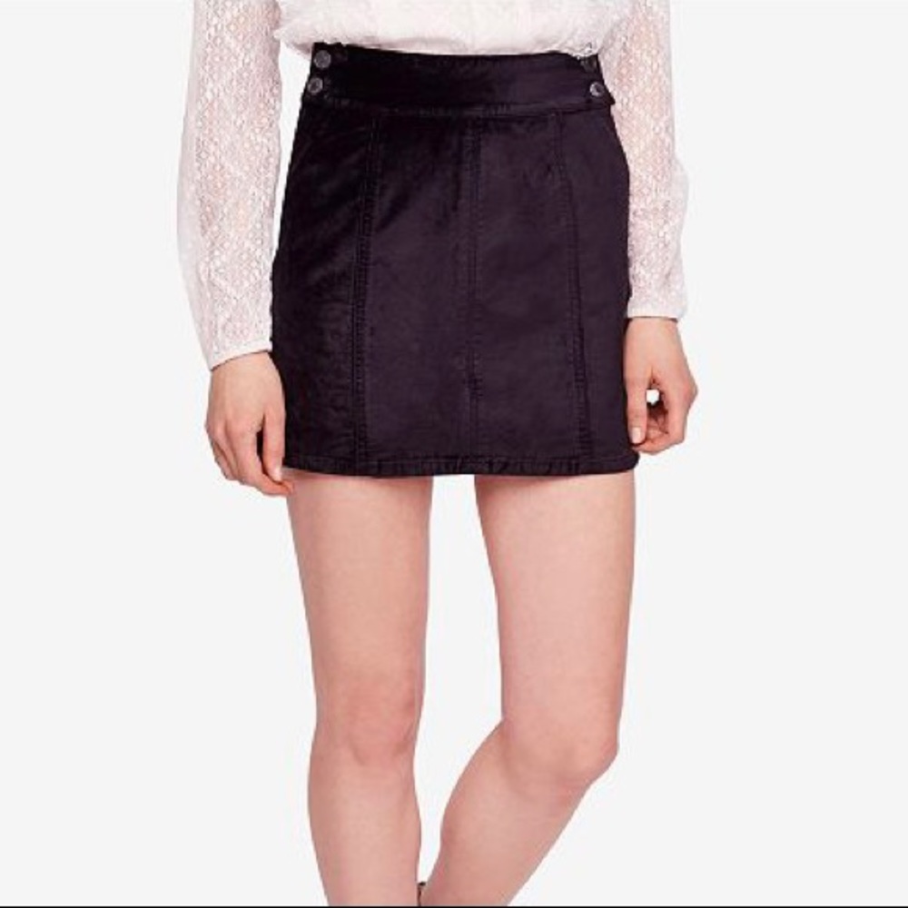 Free People Retro Velvet Mini Skirt Size